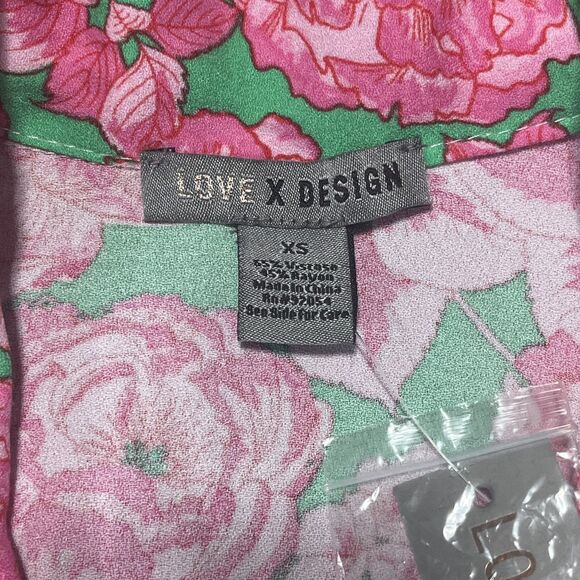 Love X Design Isla Crepe Maxi Dress Womens XS Floral Button Up Cottagecore Pink - Picture 9 of 16